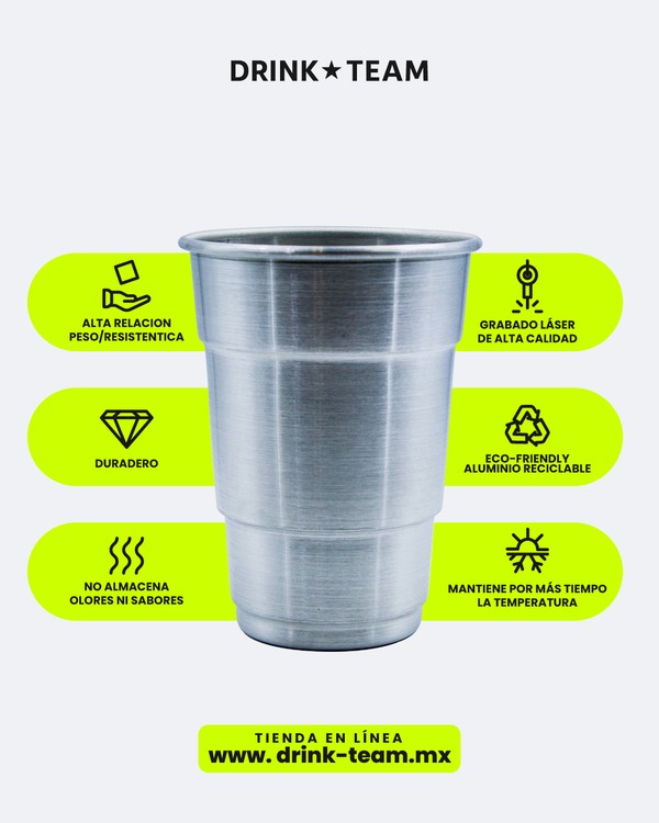 Vaso de Aluminio 500 ml Personalizable - ALLUM CUPS