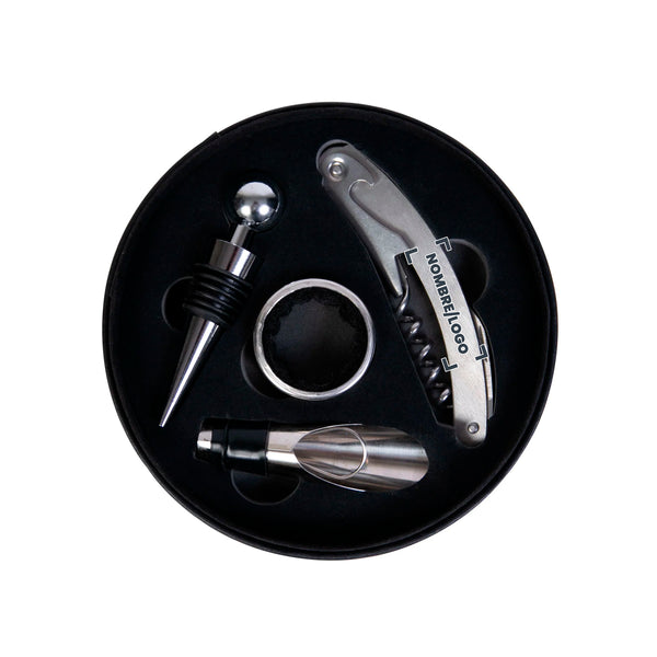 Estuche Vino Circular Blanc con 4 accesorios