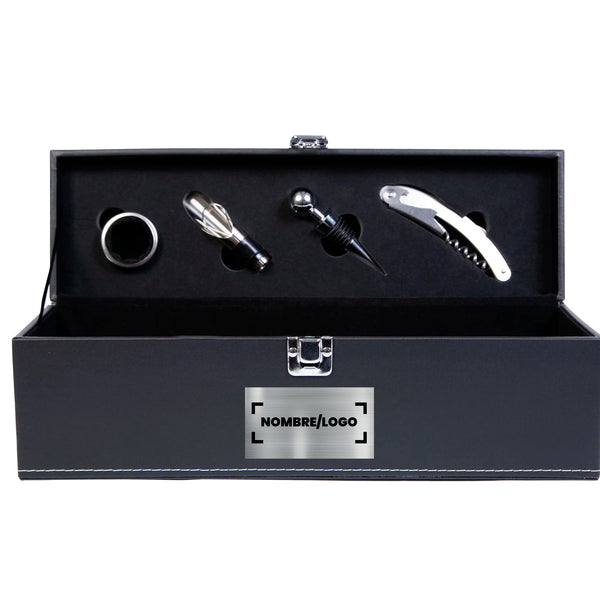Estuche Vino Shiraz con 4 accesorios