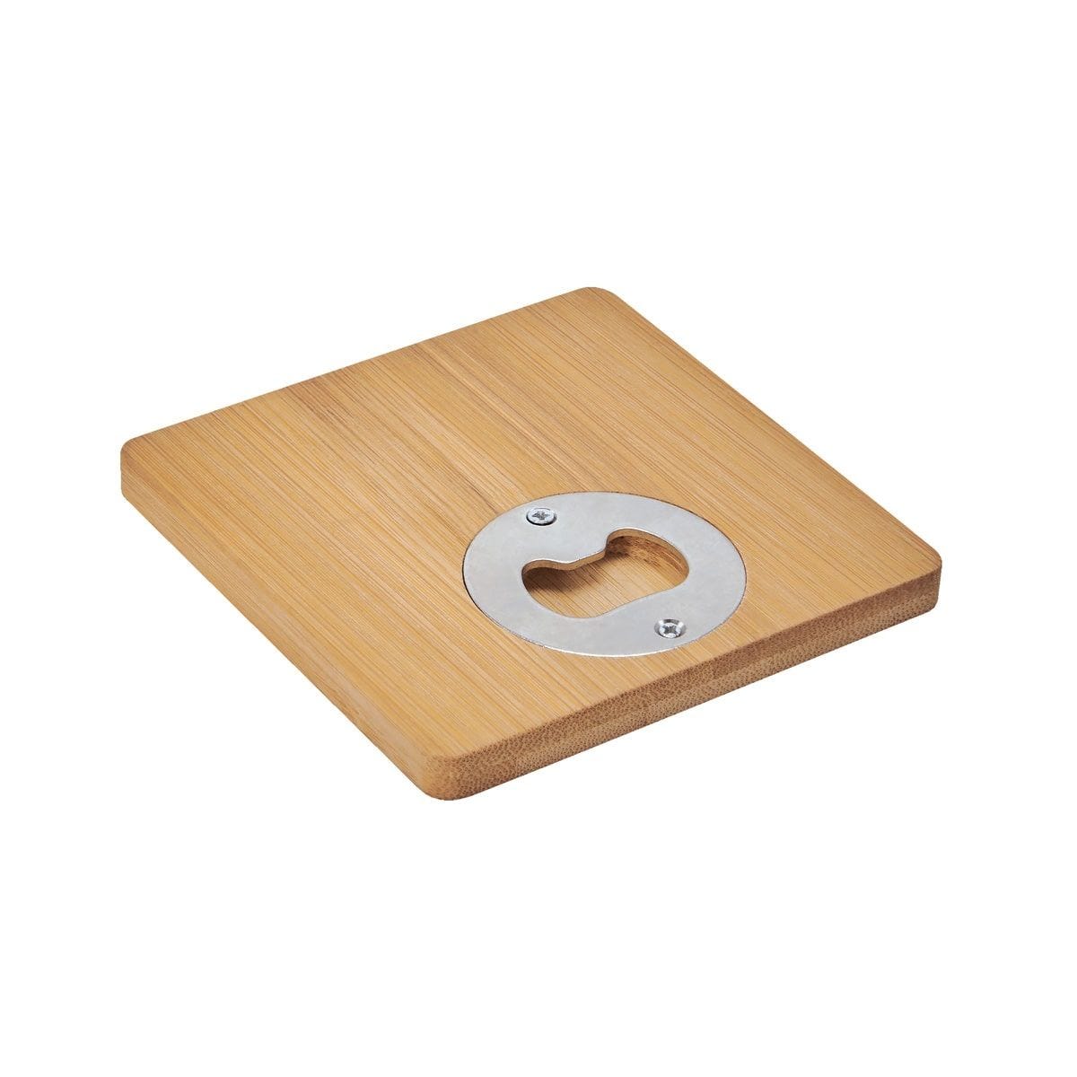 Portavasos con Destapador Cuadrado de Bambu