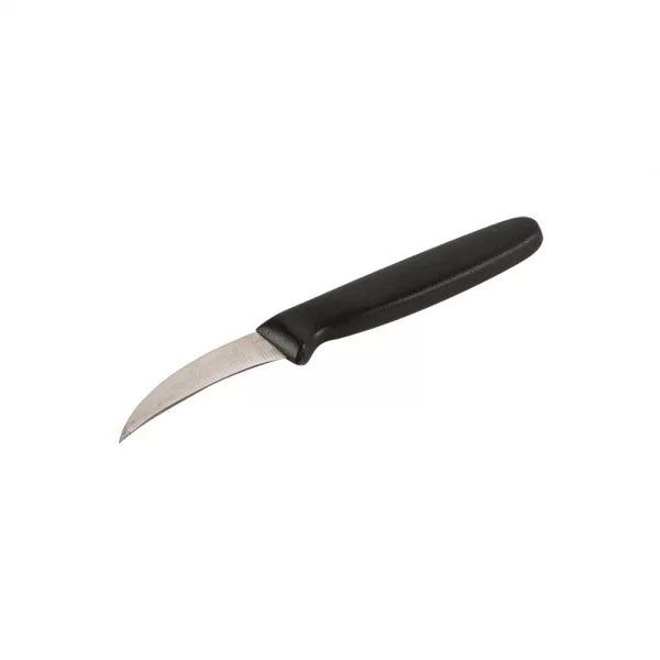 Cuchillo mondador de 3 pulgadas curvo negro