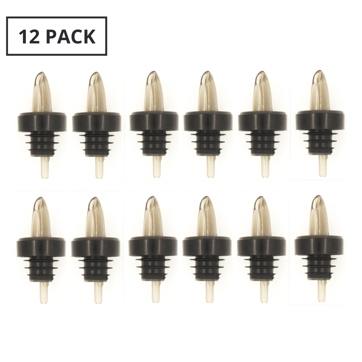 Boquilla pourer plastico smoke con collar 12 pack