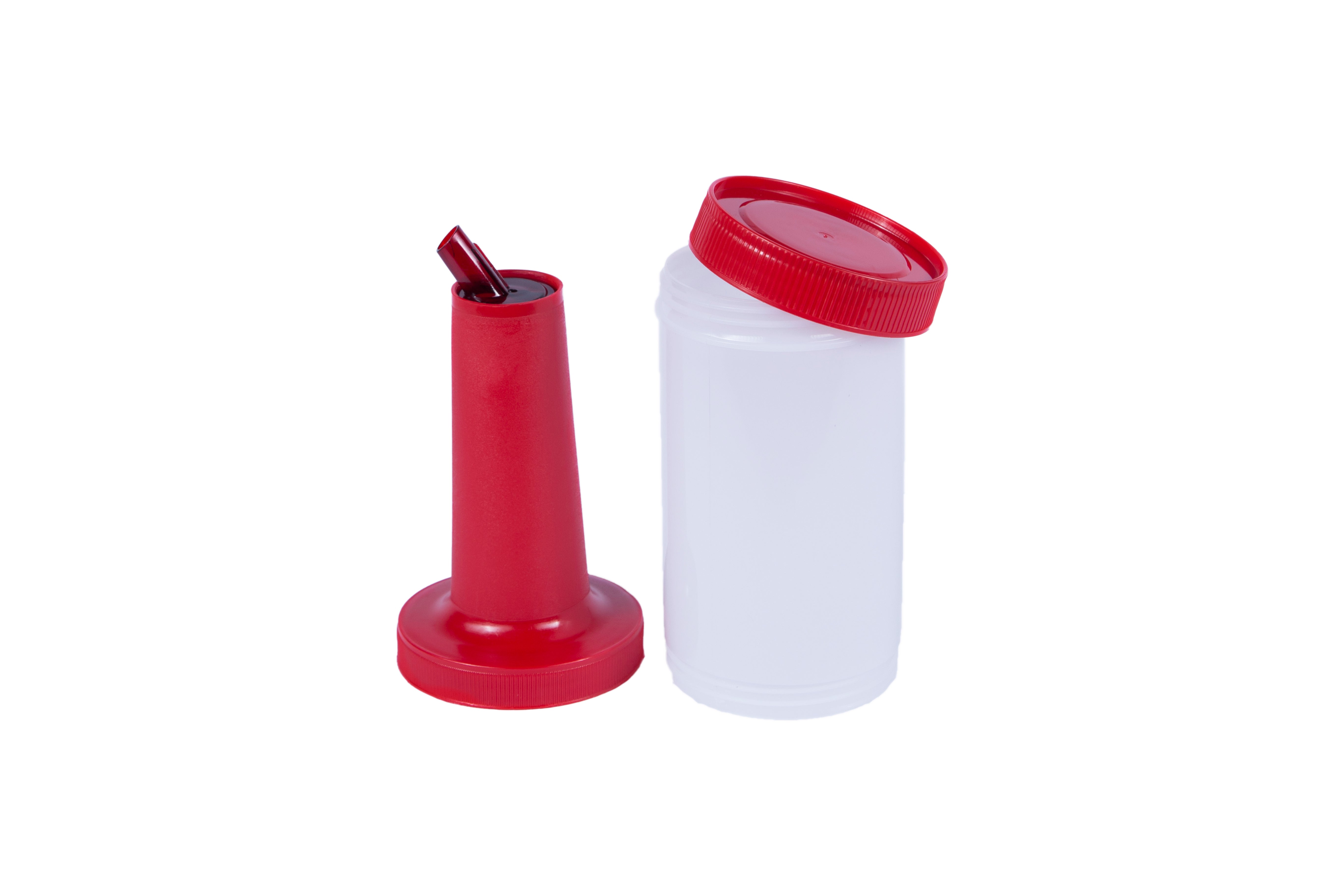 Recipiente Despachador 1/4 con tapa PRO (Verde, amarillo, café y rojo)