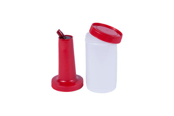 Recipiente Despachador 1/4 con tapa PRO (Verde, amarillo, café y rojo)