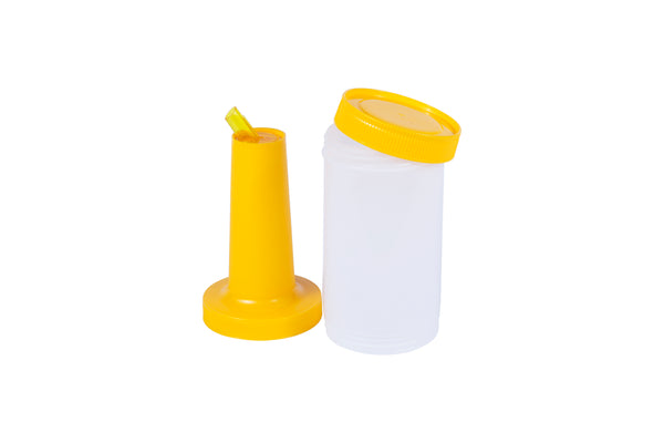 Recipiente Despachador 1/4 con tapa PRO (Verde, amarillo, café y rojo)