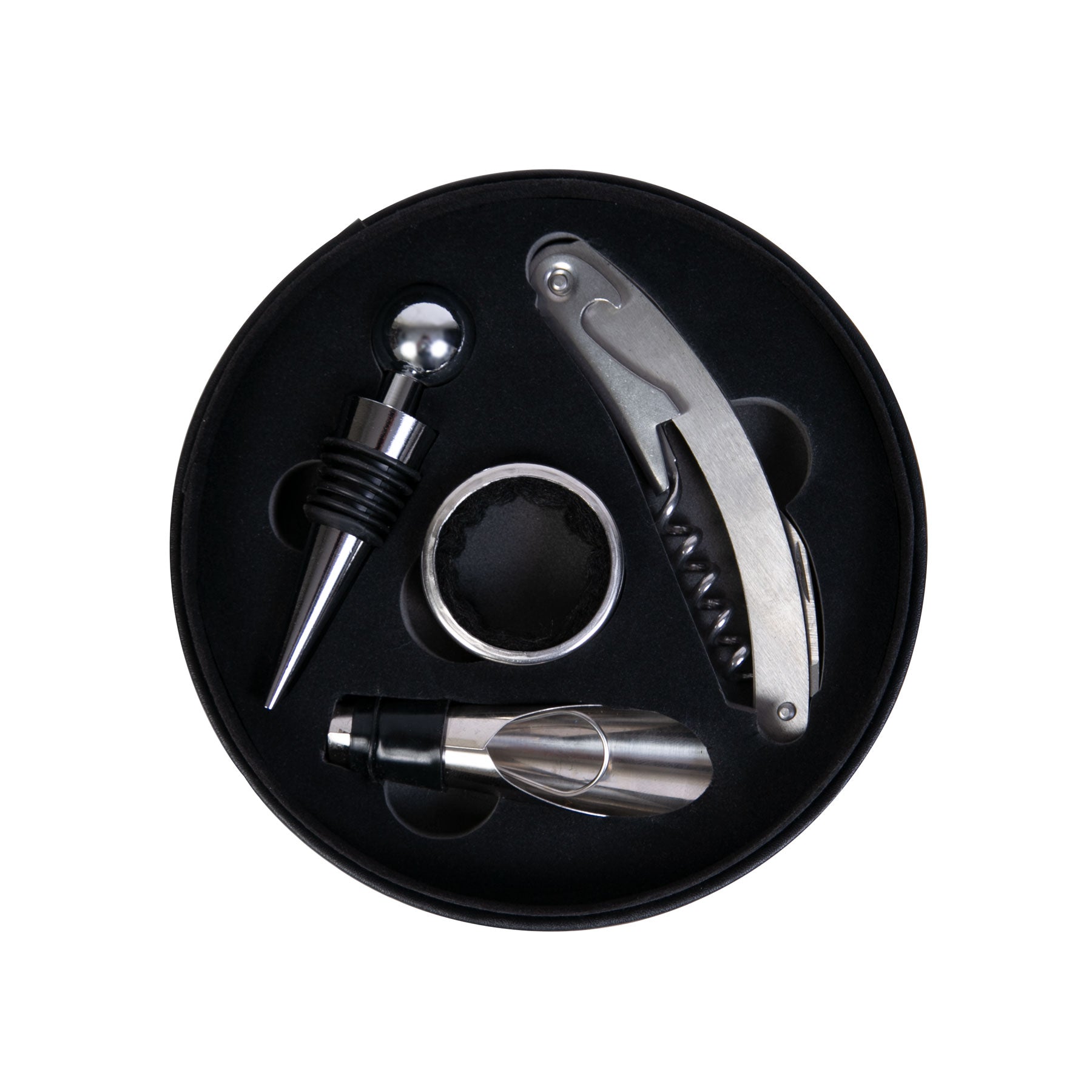 Estuche Vino Circular Blanc con 4 accesorios