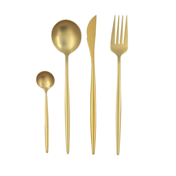 Set Cubiertos Lisboa Dorado 4 Pz