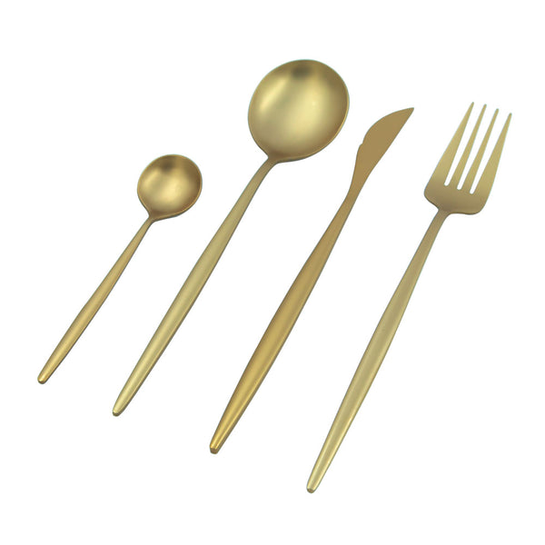 Set Cubiertos Lisboa Dorado 4 Pz
