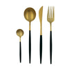 Set Cubiertos Lisboa Negro con Dorado 4 Pz
