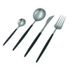 Set Cubiertos Lisboa Negro con Plata 4 Pz