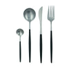 Set Cubiertos Lisboa Negro con Plata 4 Pz