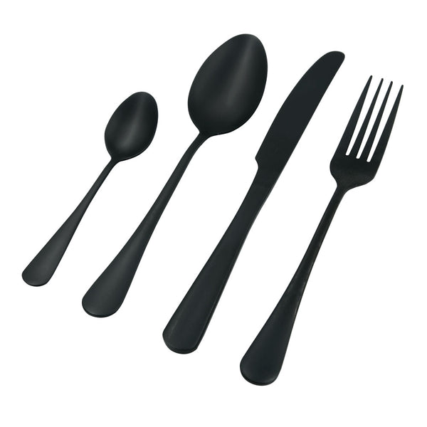 Set Cubiertos Marsella Negro 4 Pz