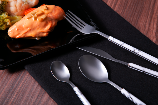 Set Cubiertos Toscana Marmol 4 Pz