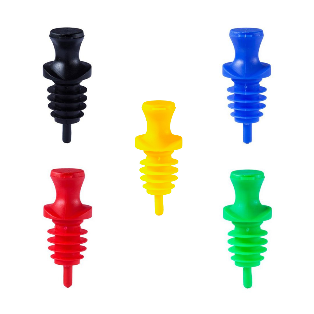 Boquilla plástico con tapa 12 Pack (azul, rojo, verde, amarillo y negro)