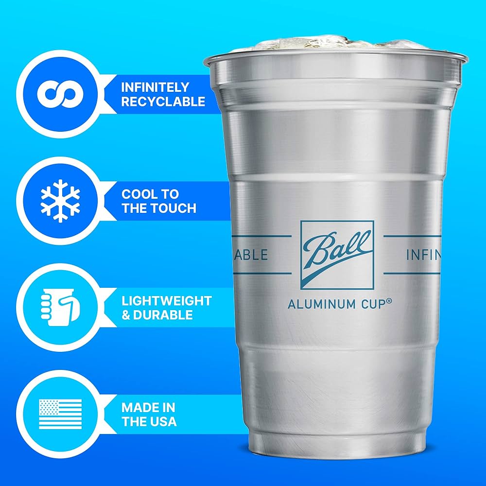 Vaso de Aluminio Ball Cup Top Cup 24 Onzas - Original Brand