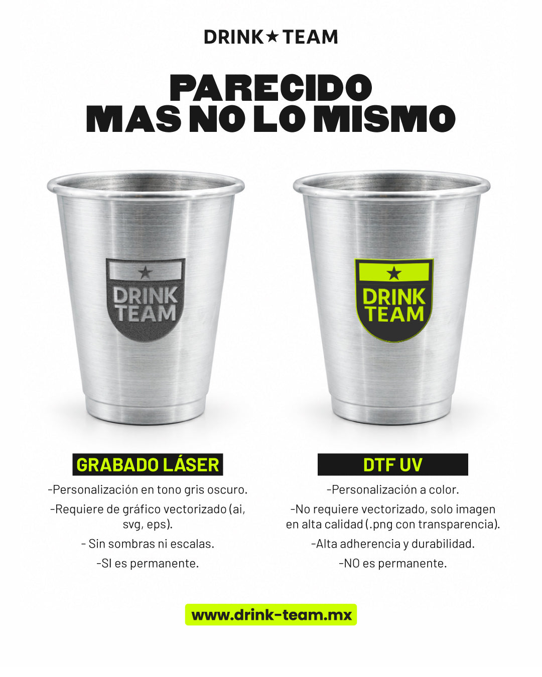 Vaso de Aluminio 500 ml Personalizable - ALLUM CUPS