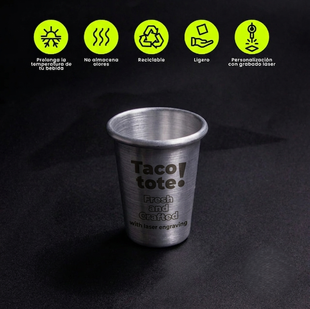 Vaso de Aluminio de 2 Oz/60 ml Personalizable - ALLUM CUPS