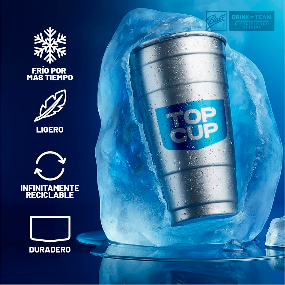Vaso de Aluminio Ball Cup Top Cup 12 Onzas - Original Brand White