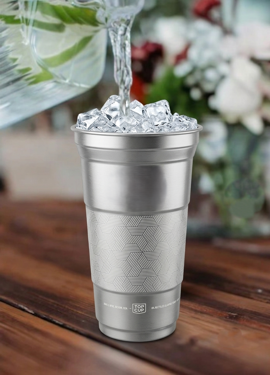 Vaso de Aluminio Ball Cup Top Cup 12 Onzas - Original Brand White
