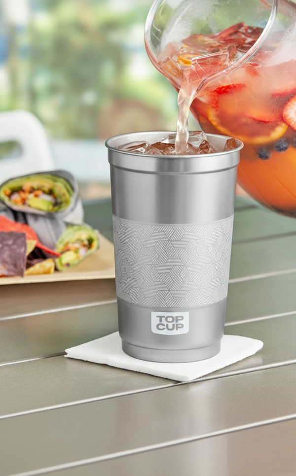 Vaso de Aluminio Ball Cup Top Cup 24 Onzas - Original Brand White